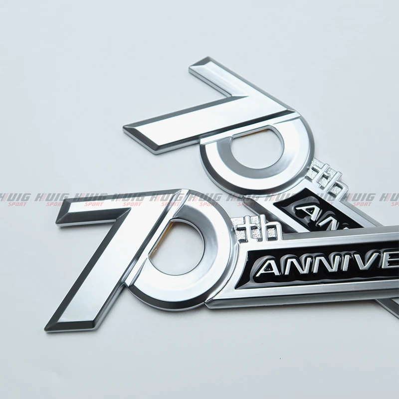 For Toyota Land Cruiser LC300 LC200 FJ200 Side Emblem 70th Anniversary 3D Chrome Emblem Trunk Badge Sticker Car Accessories