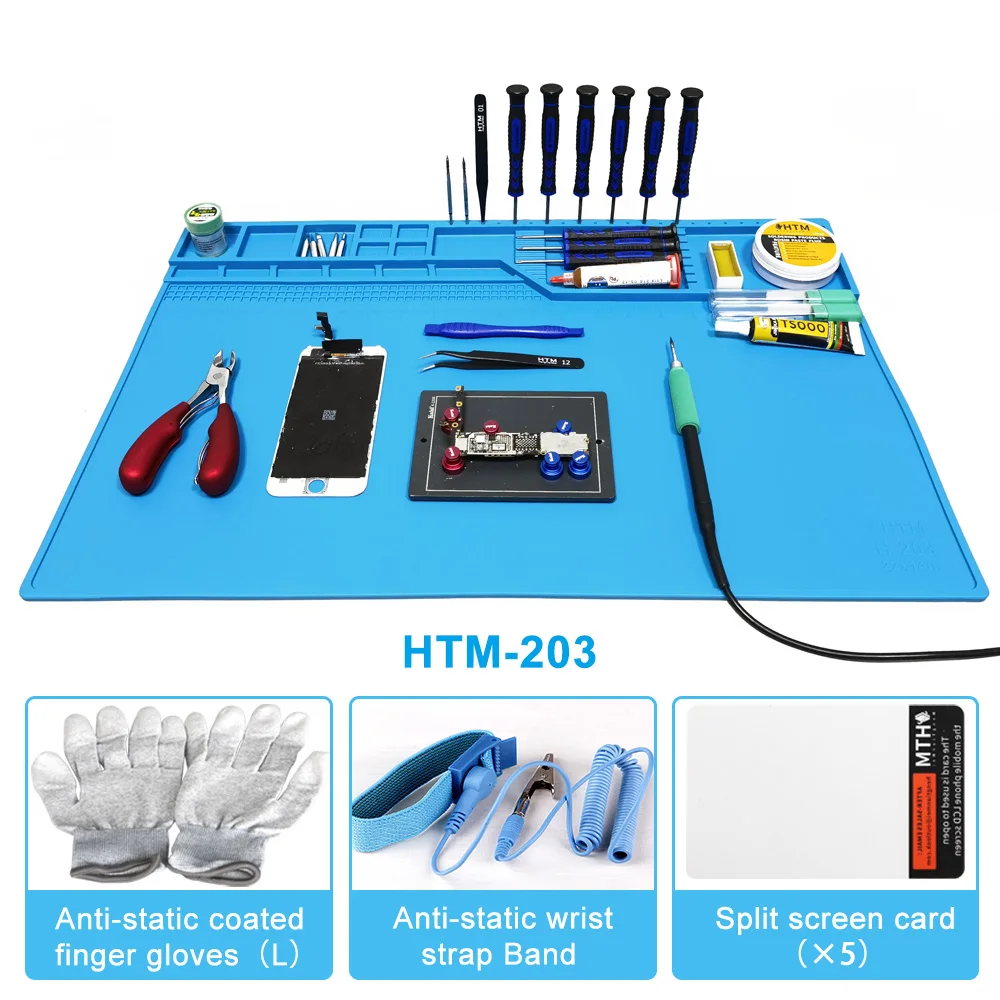 ESD เชื่อม Mat แม่เหล็กความร้อนฉนวนกันความร้อน Pad ซิลิโคนแผ่นบัดกรี Soldering สถานี Pad สำหรับโทรศัพท์เชื่อม