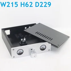 Preamp Chassis PSU alluminio fai da te preamplificatore Amp Housing W215 Dual Meters DAC Decoder Enclosure Home Audio manopola amplificatore posteriore Case