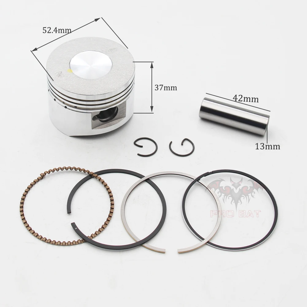 52.4mm Piston Ring Kit For Chinese 110cc Rocket Taotao Kazuma SSR Redcat Peace ATV Dirt Bike Go Kart