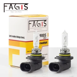 Fagis 2 Pcs Good Quality Long Life HB3 9005 12V 65W Halogen Bulb White UV Quartz Glass Lamps Clear Car HeadLight