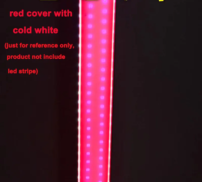 Colorful 50cm U Style Aluminium Channel Holder for LED Strip Light Bar Under Cabinet Lamp Kitchen 2cm inner diameter