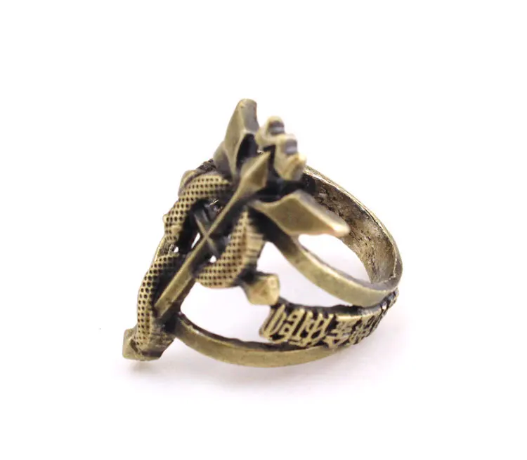 Anime Fullmetal Edward Alchemist Ring Snake Logo Bronze Metal Hot Selling Chaveiro Porte Clef Jewelry For Fans