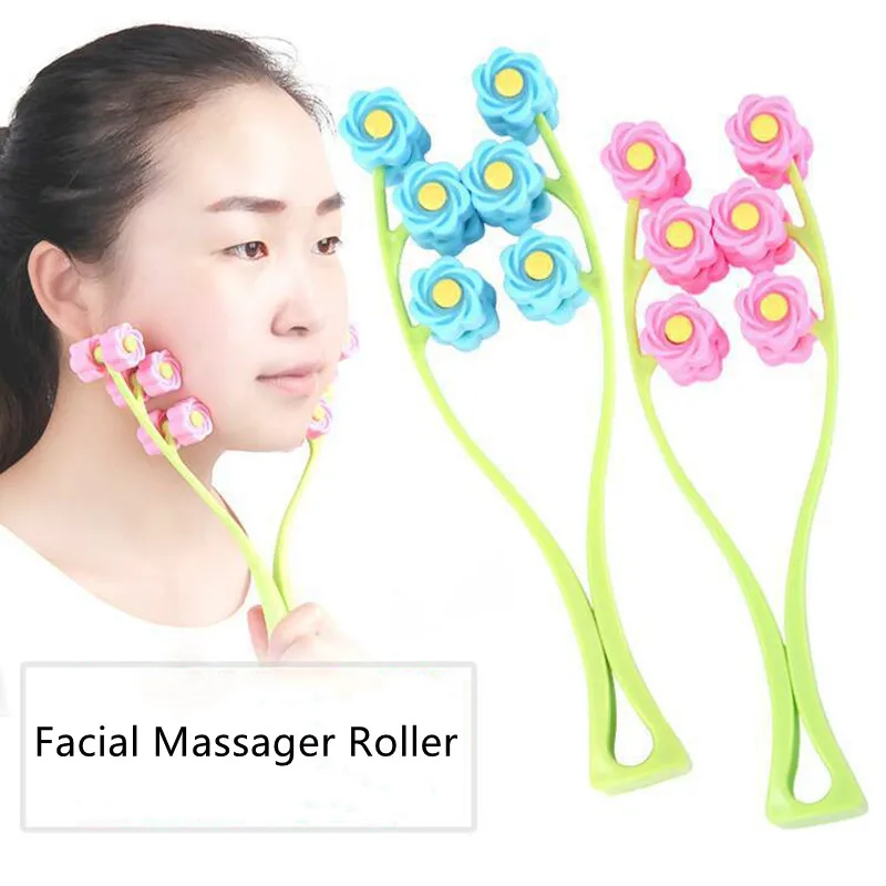 

1Pc New Portable Facial Massager Roller Flower Shape Anti Wrinkle Face-Lift Slimming Face Relaxation Beauty Tools Facial Massage