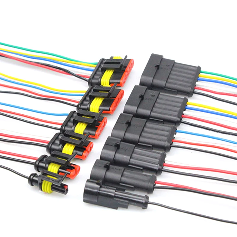 1/5Pairs 1.5mm Series Automotive Wire Connector 1P 2P 3P 4P 5P 6P Waterproof Electrical Auto Male Female Plug with Cable harness