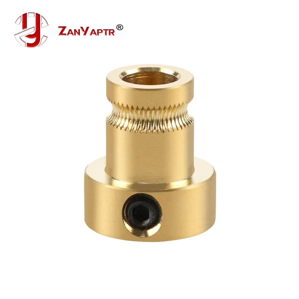 1Pcs Reprap Mendel Extruder Drive Gear For 1.75mm 3mm Brass Bore 5mm 3d Printer Feeding Hobbed Wheel Squeeze Feed Wheel