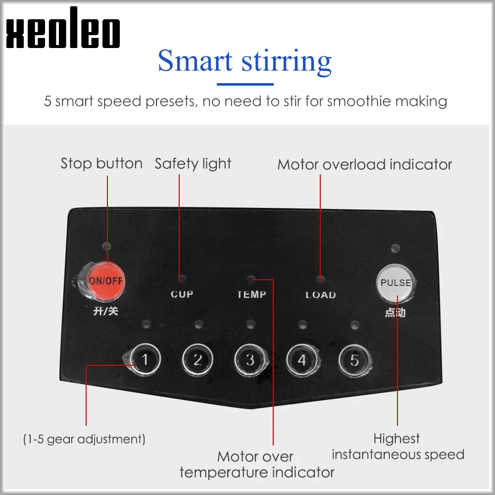 Xeoleo Lebensmittel mixer Kommerziellen mixer 1500w Sound isolierung Lebensmittel Prozessor Smoothie Maker Stumm Entsaften maschine mixer