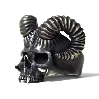 Onlysda Unique Silver Color 316L Stainless Steel Evil Skull Ring Mens Punk Rock Biker Jewelry Dropshipping OSR289 - Image 4