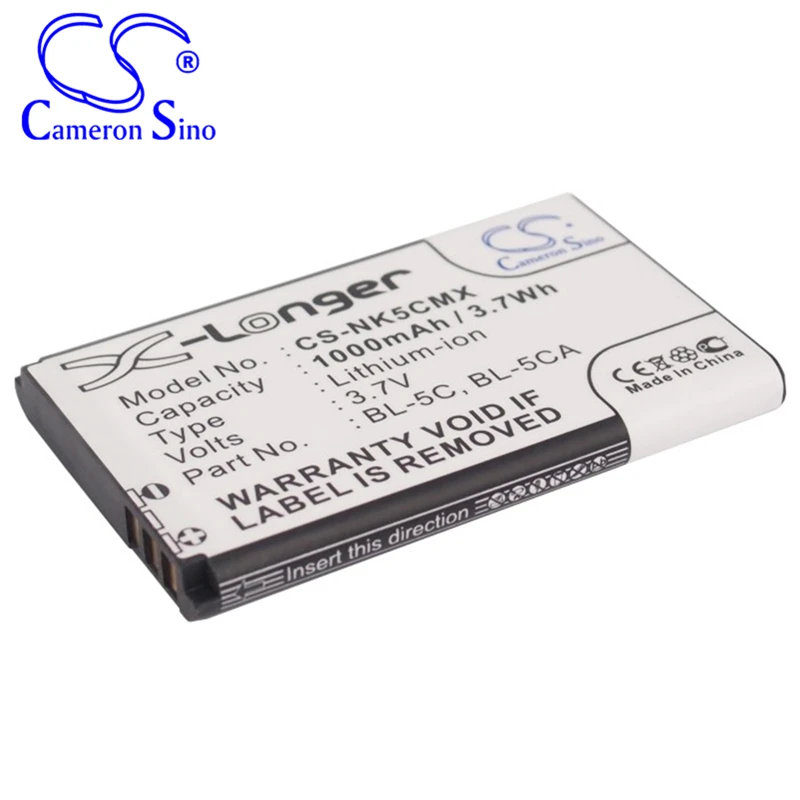 بطارية CameronSino لهاتف Nokia Asha 230 DualSim RM-986 1280 N-Gage 3120 C1 C1-01 تناسب بطارية ماسح الباركود Nokia BL-5C BL-5CA