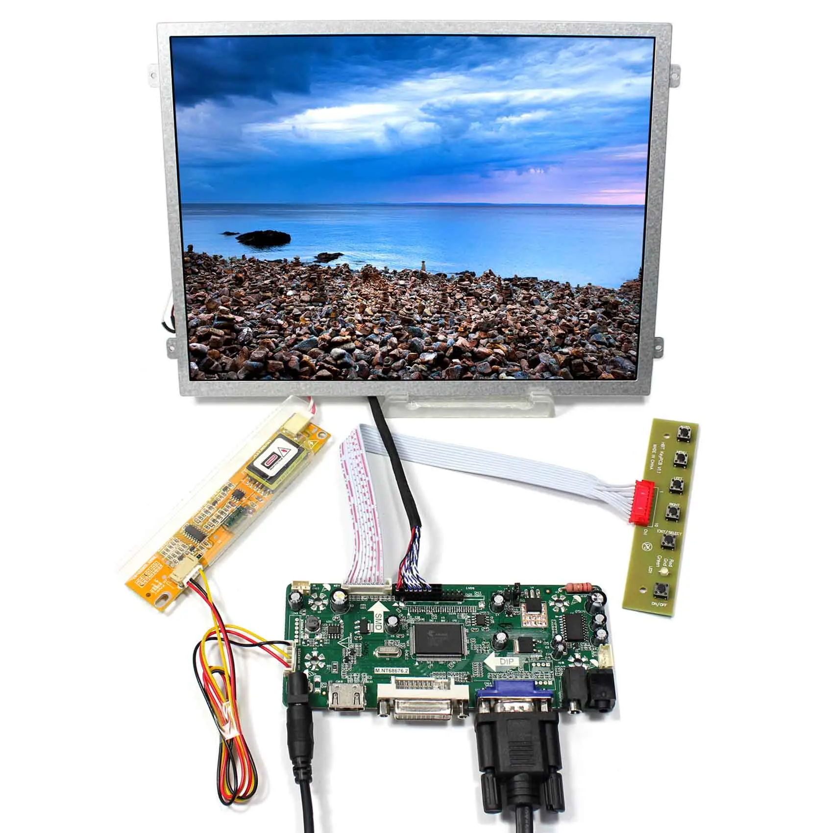 10.4inch LCD Screen with HD MI VGA DVI Audio LCD Controller Board M.NT68676.2A 1024x768 Used For industrial Display, DIY Display