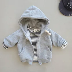 2024 Herbst neue Baby Kapuzen mantel solide lässige Kinder Reiß verschluss Strickjacke Jacke für Jungen und Mädchen Langarm Hoodie Baby kleidung