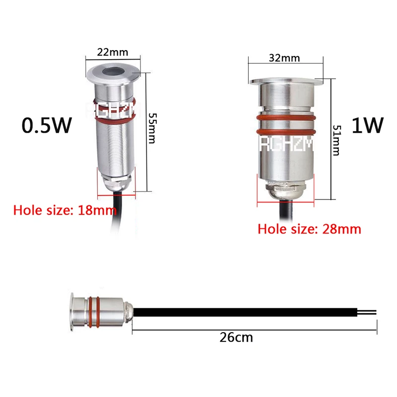 Imagem -02 - Luz de Led Subterrânea 1w 3w à Prova Dágua Ip68 10 Peças Iluminação Subterrânea para Ambientes Externos Caminho de Jardim Chão Quintal Ponto de Iluminação 12v 24v