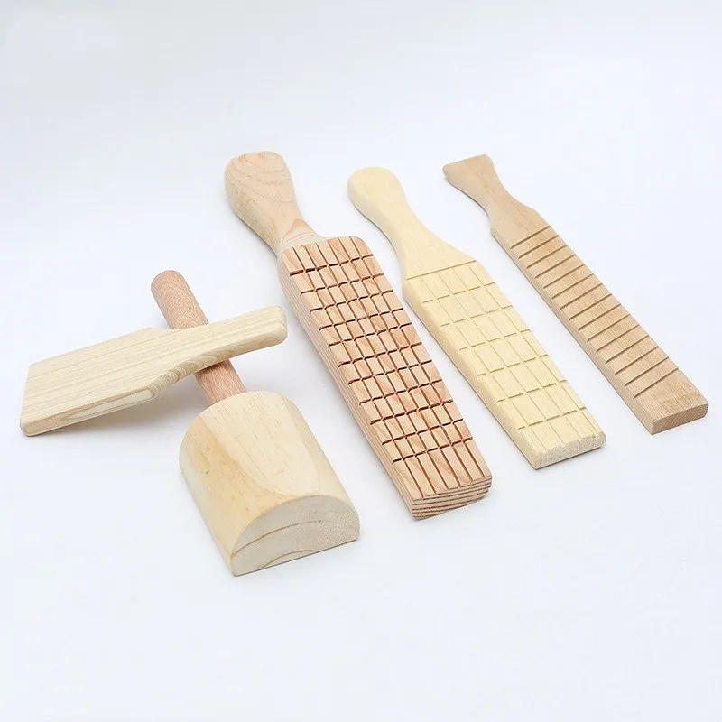 Multifunction Arc Grooved Ribbed Wooden Utensils Paddle for Sculpture Ceramics Accessories Pottery Figurine Clay Molding Tool