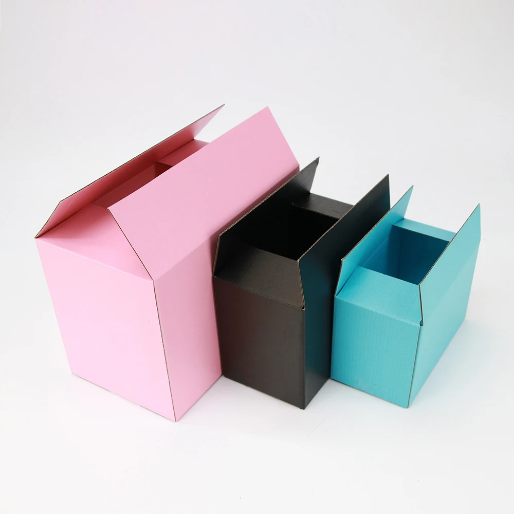 5pcs/10pcs/black and pink cardboard boxes, 3-layer corrugated cardboard box packaging, gift box, express box, postal cardboard