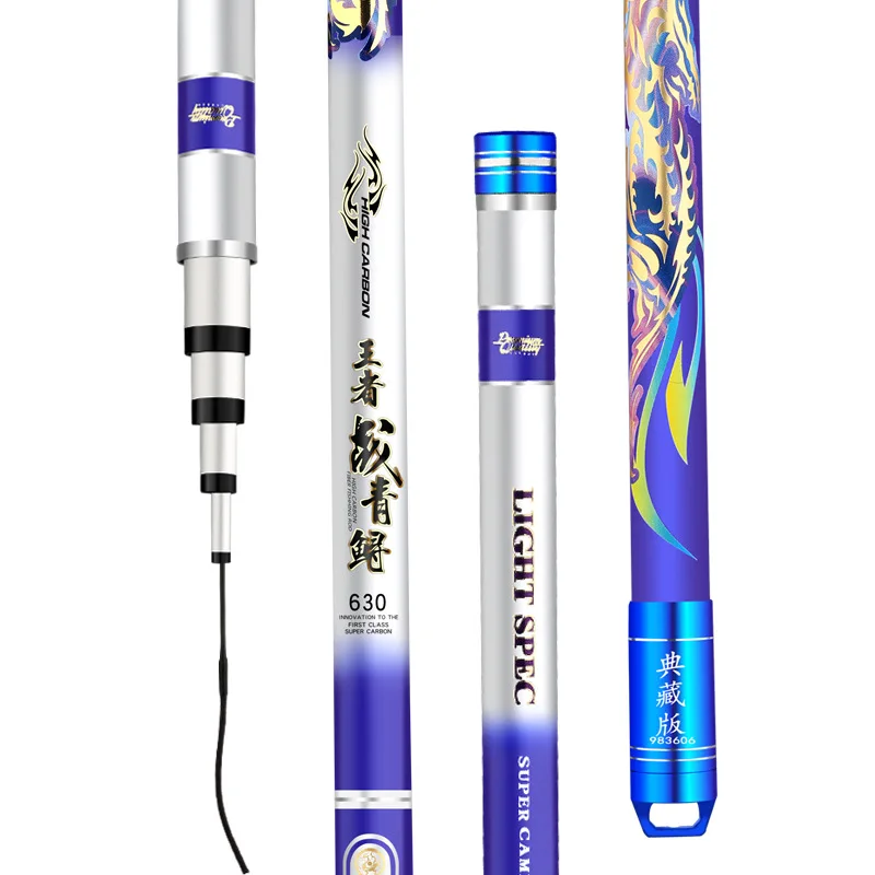 3.6m-10m Herring and Sturgeon Fishing Pole 12H Super Hard  Rod Carbon Fiber Hand Sticks Taiwan  Canne De Pesca