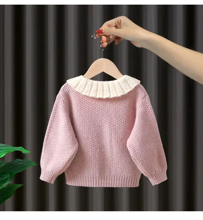 Girls Sweater Coat Cardigan New Spring Autumn Children's Infant Baby Knitted Coat Girl Jacket  0 5 7Y