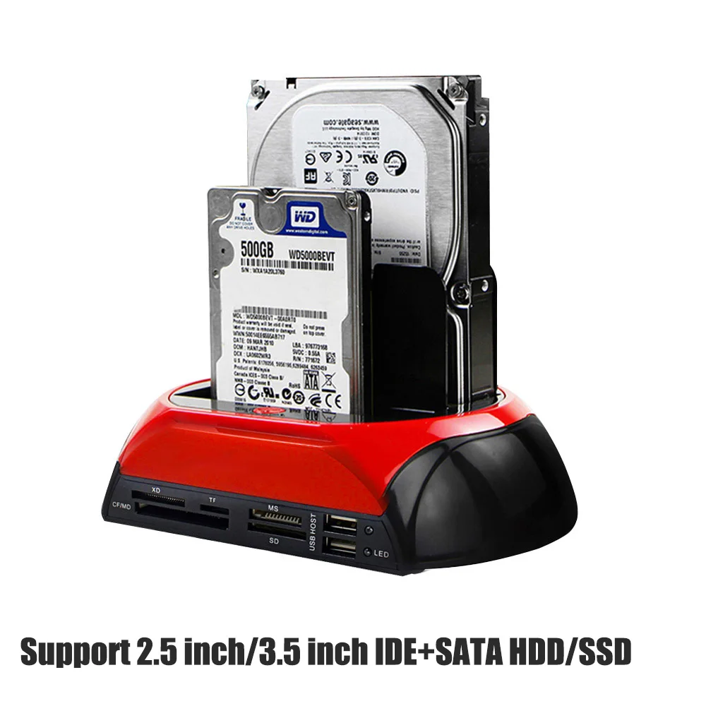 SATA IDE-USB HDD 도킹 스테이션, eSATA-USB 2.0 어댑터, 2.5 3.5 하드 디스크 드라이브 도킹 스테이션, 하드 인클로저, 올인원 