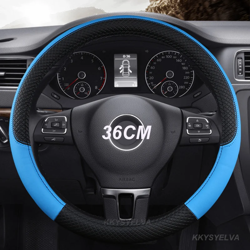 Car Steering Wheel Cover D/O Shape 36cm PU Leather for Honda Civic Ciimo Jade SUZUKI Alto LINGYANG NISSAN Juke Toyota Aqua Prius