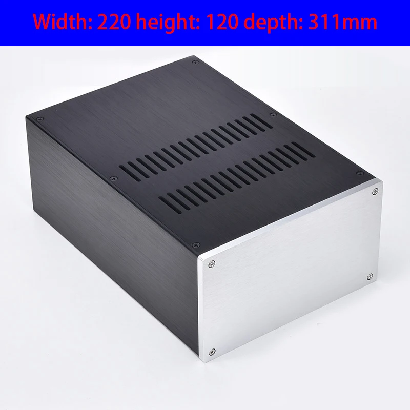 

KYYSLB 220*120*311MM All-aluminum Amplifier Chassis JC2212 Preamp Decoding Power Supply Amplifier Case DIY Enclosure Shell