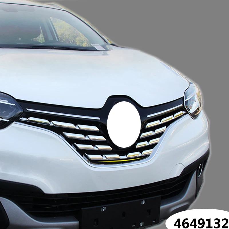 ABS Chrome For Renault Kadjar Front Mesh Grille Bumper Cover Trim Insert Bonnet Garnish Molding Guard Protector 2015 2016 2017