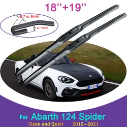 for Abarth 124 Spider 2015 2016 2017~2021 Frameless Rubber Wiper Snow Scraping Front Windshield Brushes Car Accessories Stickers