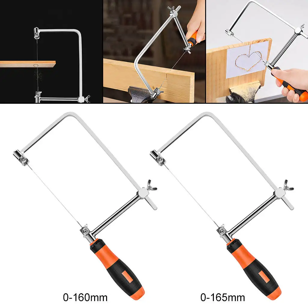 DIY Coping Saw Adjustable Woodworking Nonslip Handle Lightweight Portable Multifunctional Hand Saw Frame for Cutting Woodworking