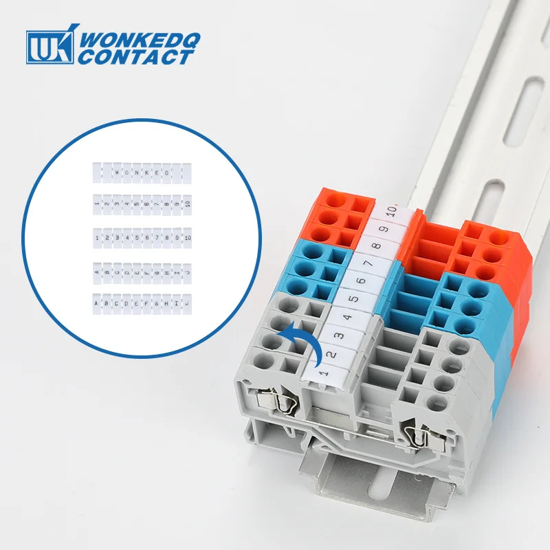 10Pcs WSB Label For Spring Wire Connector With Standard Numbering Blank DIN Rail Terminal Block Accessories Zack Marker Strips