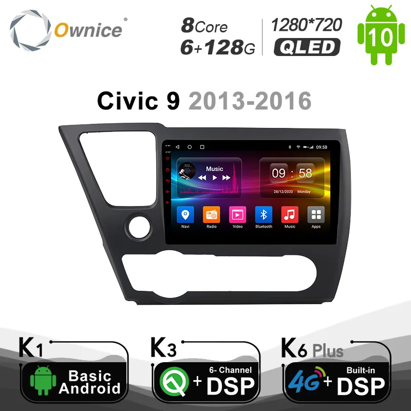 Carplay PX6 8Core Android 10. Car DVD Player Autoradio For Honda Civic 9 restyling 2013-2016 Navigation GPS 4G LTE 6G+128G Radio