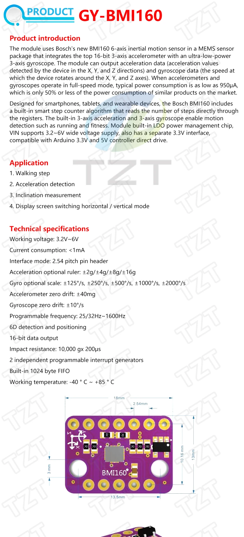 MPU-6050 MPU-9250 BMI160 LSM303DLHC L3G4200D QMC5883L ADXL335 LIS3DSH 3-, 6- und 9-Achsen-Sensor für Lagebestimmung +Gyroskop +Beschleunigungsmesser +Magnetometer – Detail 12