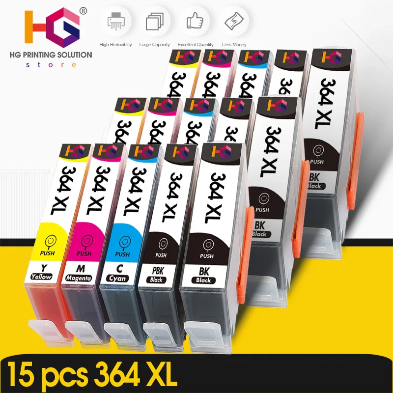 Cartucho de tinta para impresora HP364XL, para HP 364 XL, Photosmart 5510, 5515, 6510, B010a, B109a, B209a, Deskjet 3070A, HP3