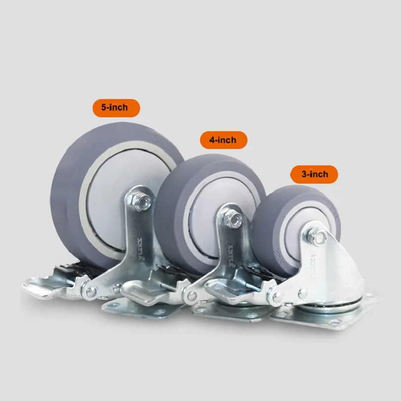 

1PC of 3-inch/4-inch/5-inch Wheels suitable for trolleys with brakes Installable stainless steel