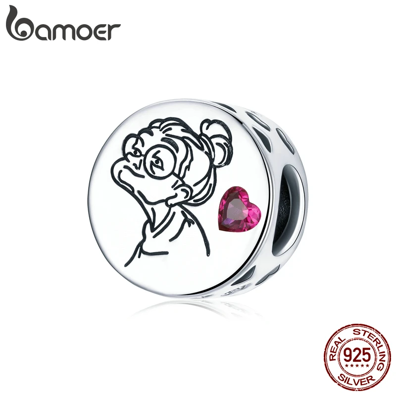 bamoer Family Letter Floral Bead Grandma Nana Heart 925 Sterling silver CZ Charms  fit Original Bracelet Bangle Jewelry  SCC1762