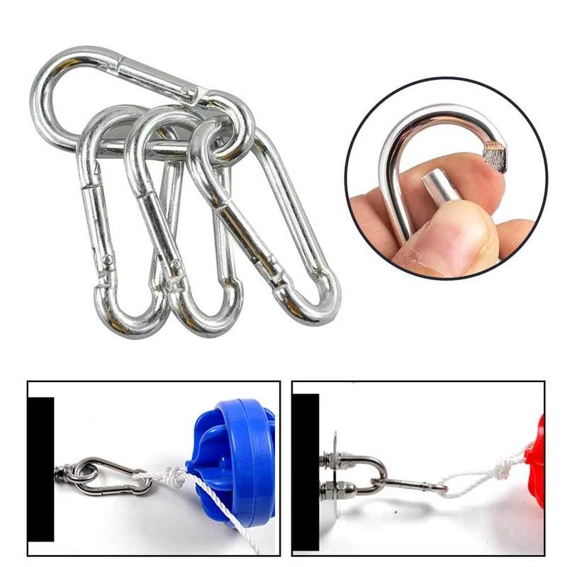 1/10Pcs Mini Alloy Spring Carabiner Snap Hook Carabiner Clip Keychain EDC Survival Outdoor Camping Tools Silver Size 41*20*4mm