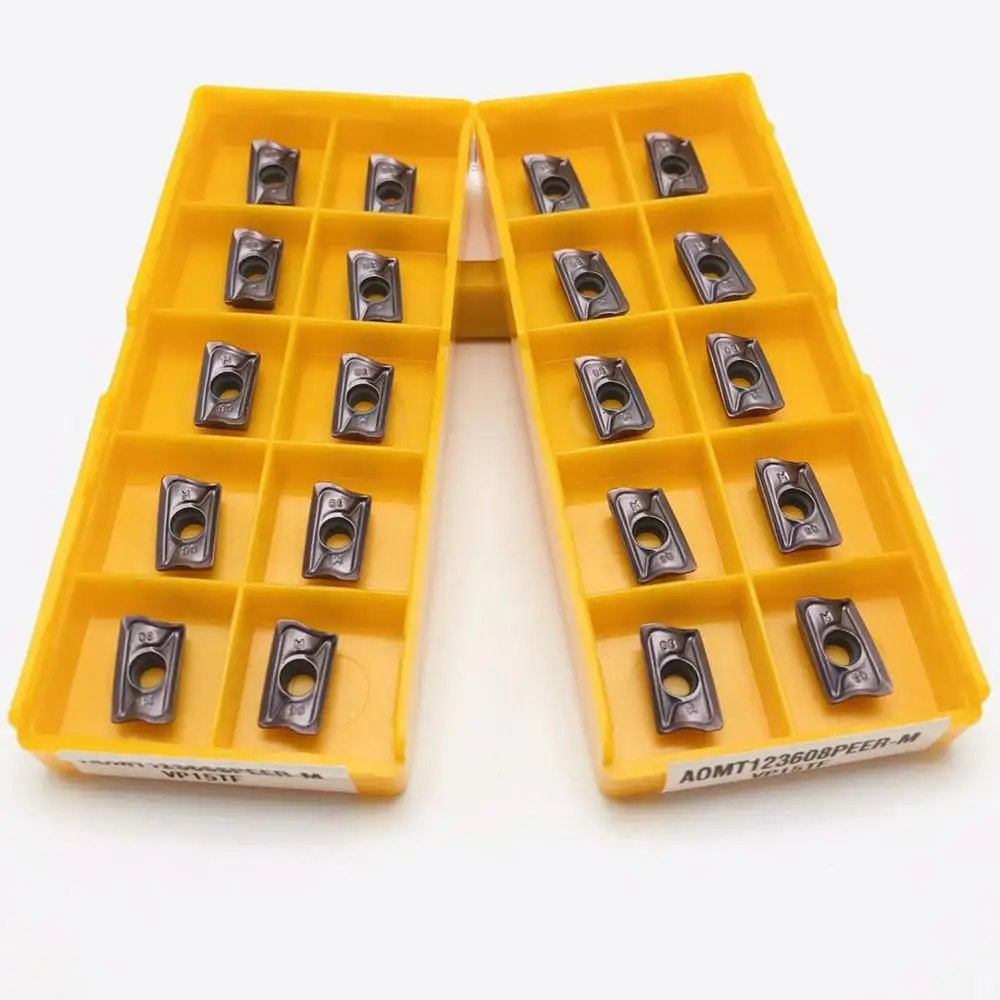 Carbide inserts AOMT123608 PEER M VP15TF CNC mechanical milling inserts AOMT123608 CNC machine parts milling cutter lathe cutter