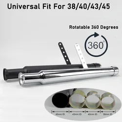Universal Chrome Motorcycle Mufflers Silencer Motorbike Exhaust Pipe Megaphone Style For Chopper Bobber Cafe Racer