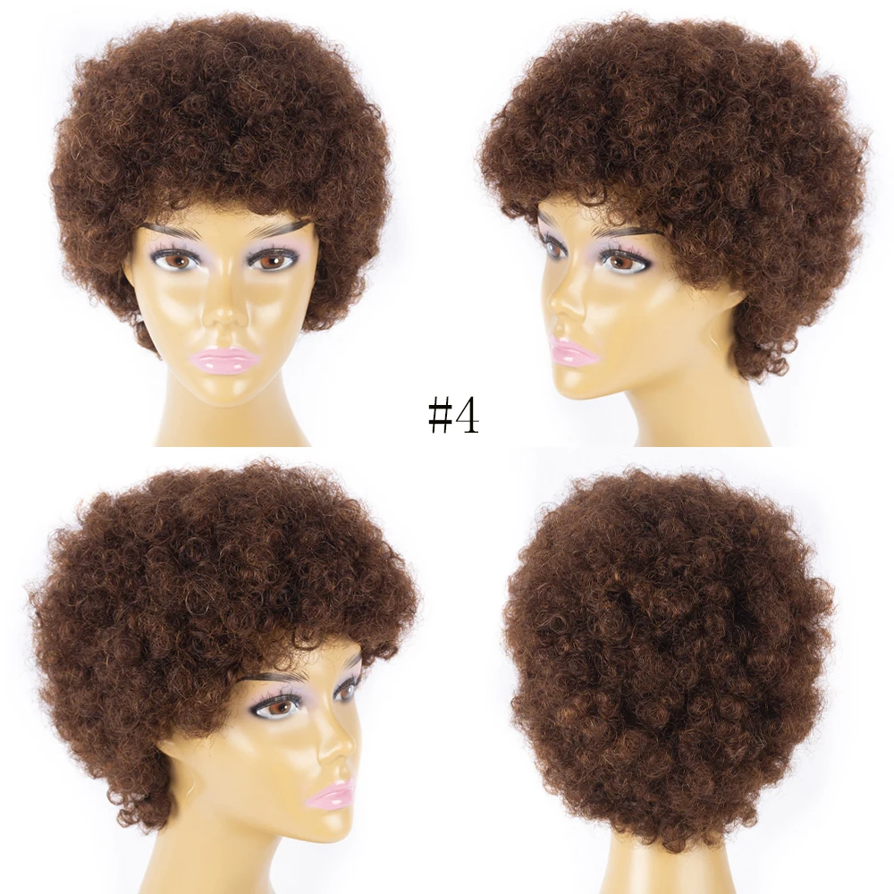 Perruque Afro Femme Cheveux Naturels 100% - Courte, Noire, Bonnet Moyen, Neuve Avec étiquettes