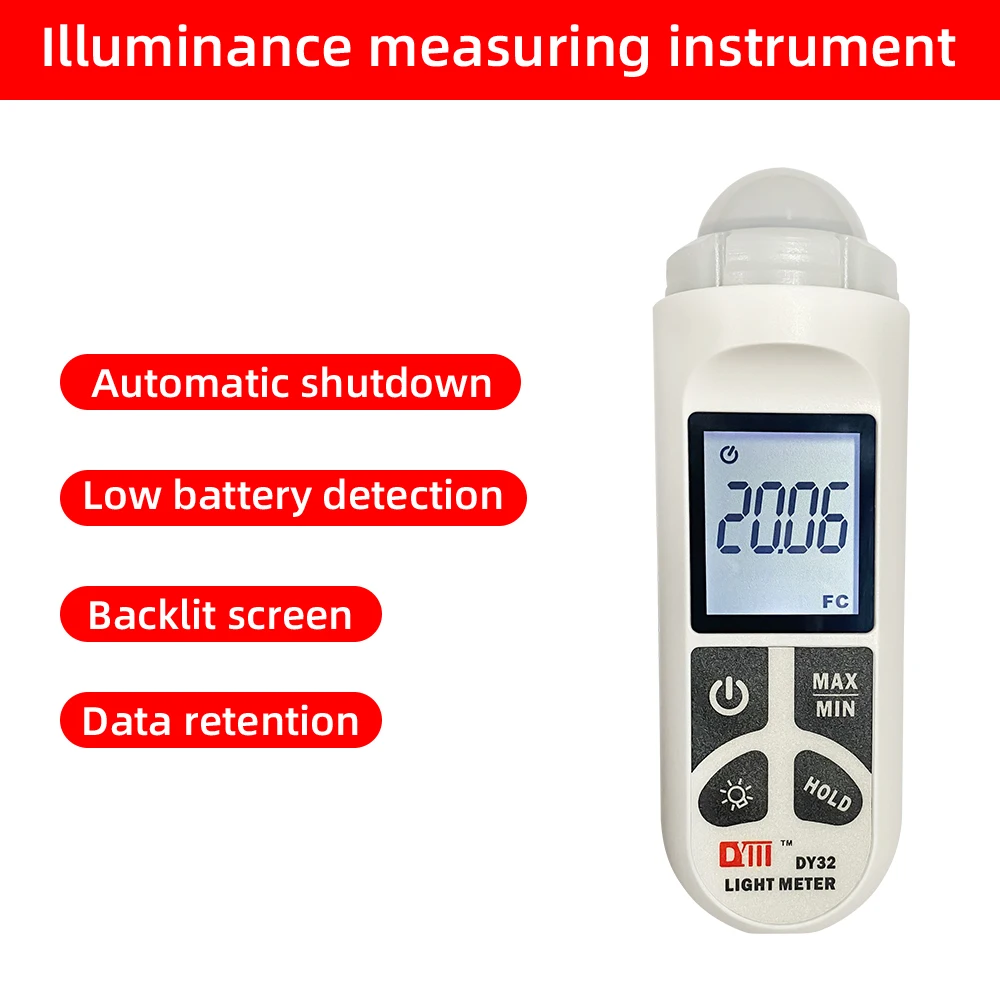 200,000 LUX Light Meter Photography Digital Luxmeter Integrated Illuminometer Lux/Fc Photometer Enviromental Tester Photometer