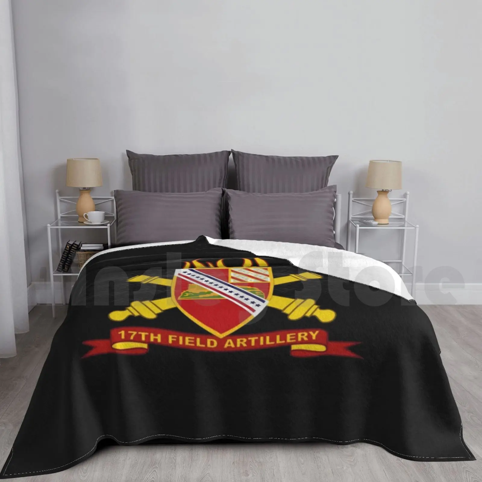 Army-17th Field Artillery W Br-Ribbon Blanket Fashion Custom Vietnam Wwi Wwii Dui Ssi Us Army Vet Veteran