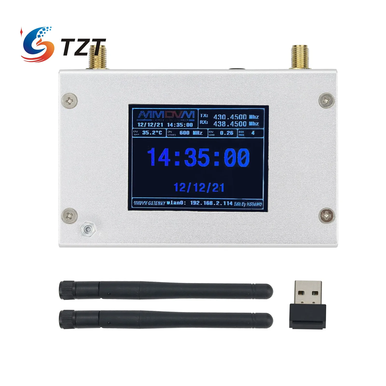 Tzt Duplex Mmdvm Hotspot W/Aluminium Legering Shell Kleur Scherm Ondersteunende Voor C4FM/Dmr/Dstar P25