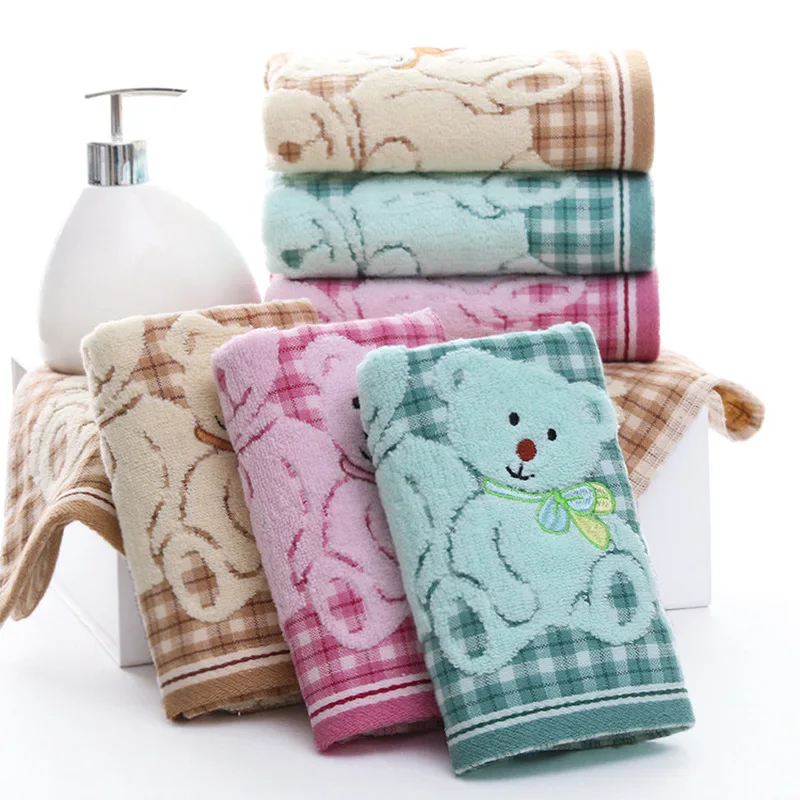 100% Pure Cotton Baby Towel Cute Cartoon Baby Face Towel Soft Double Baby Gauze Towel