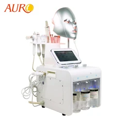 New Product AURO 8 in 1 Skin Scrubber RF Equipment with Oxygen Jet Peeling Water Microdermabrasion Facial Machine for Spa