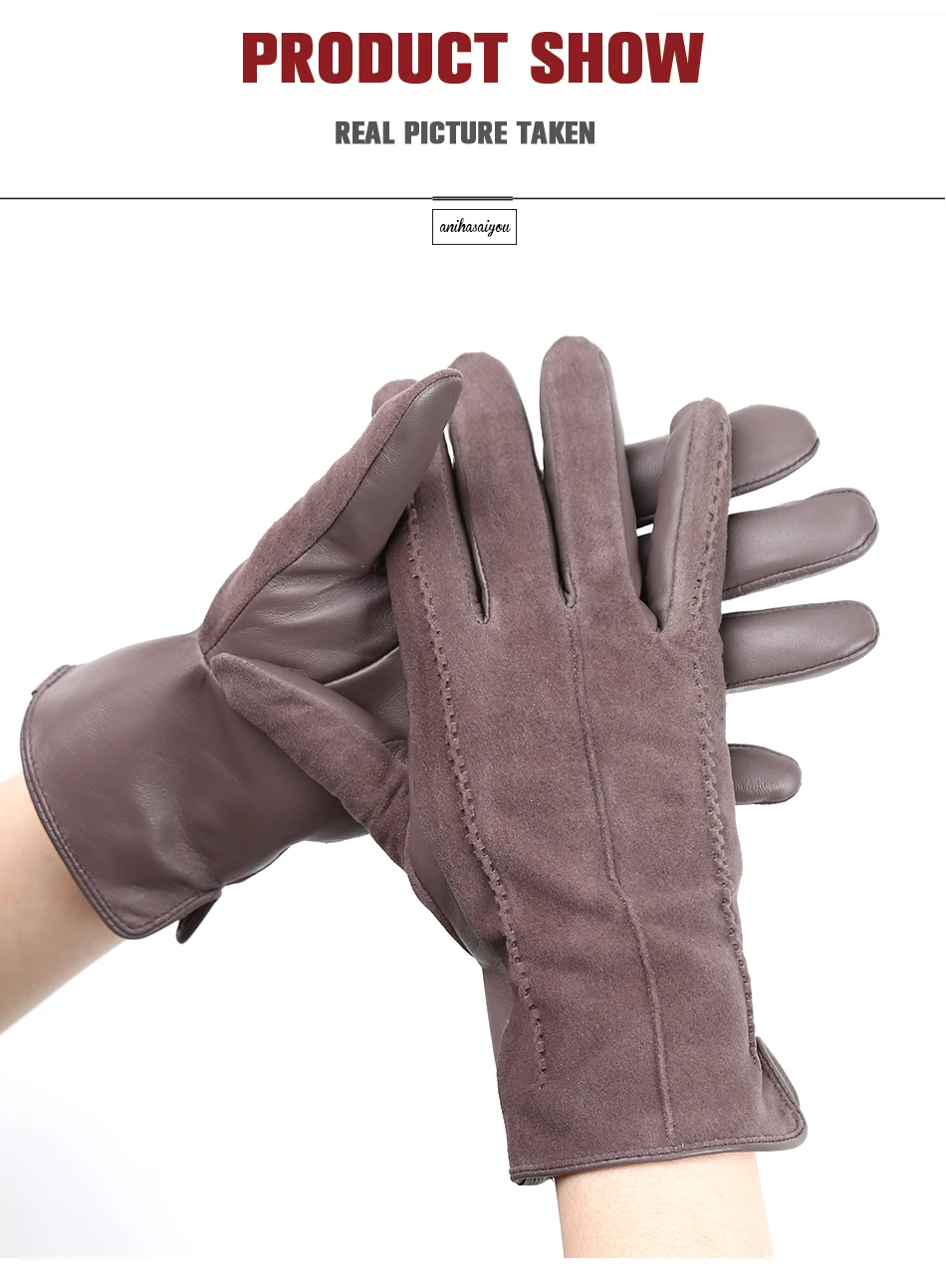 Good Quality Touch Gloves Color Winter Women's Leather Gloves Genuine Suede 50% Genuine Leather 50% Women's Gloves -2007