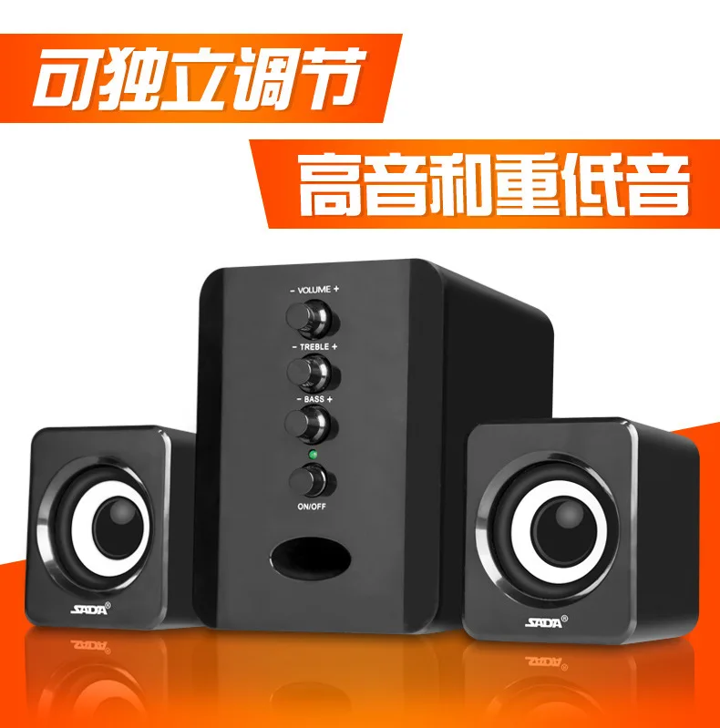 Led Licht 2.1 Desktop Computer Speaker Heavy Bass Subwoofer Thuis Combinatie Speaker Usb Voeding Voor Pc Laptop Mobiel