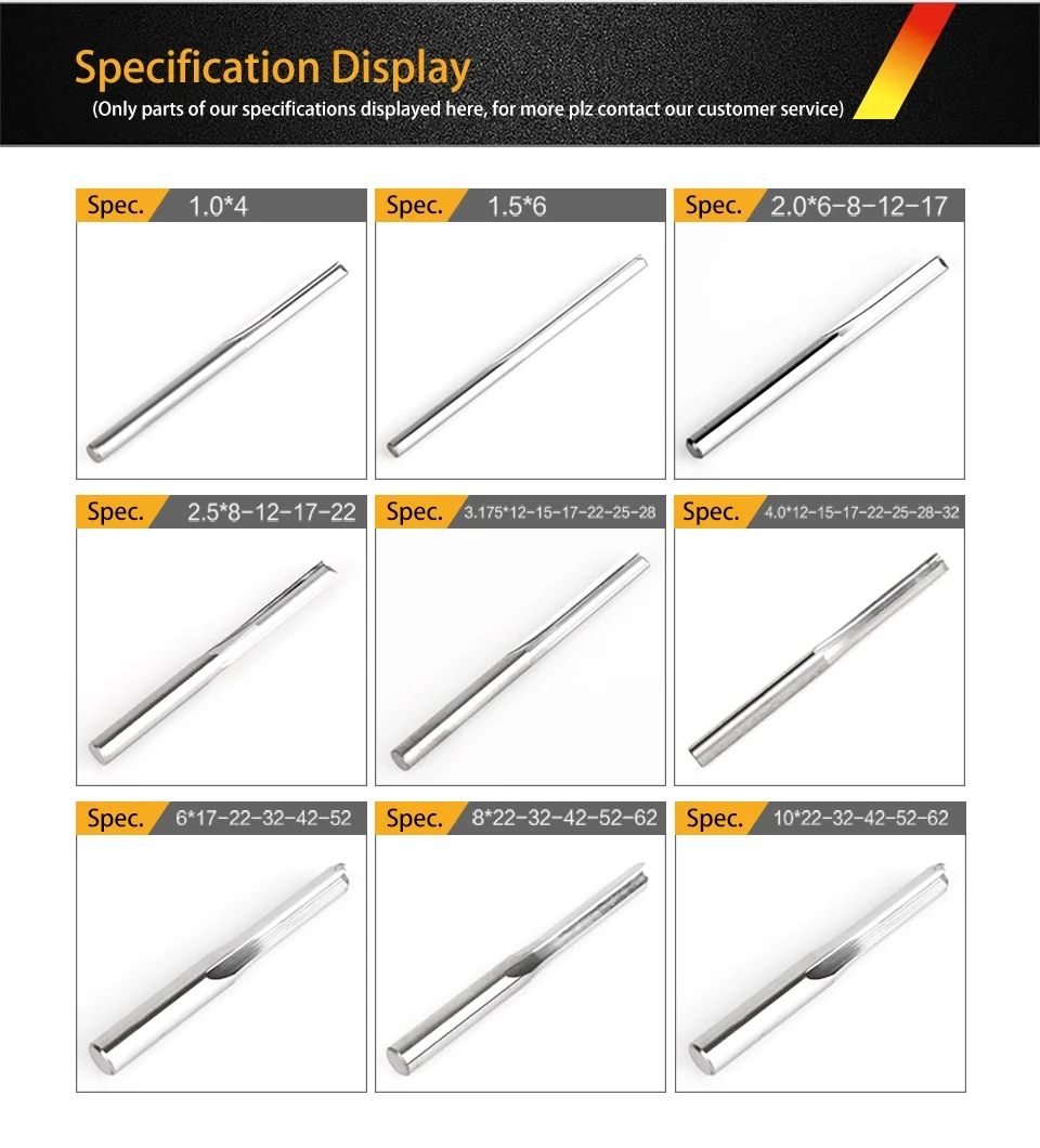Double Edges Mill Cutter Straight Groove CNC Router Bits End Milling Blade for ACP Acrylic Wood MDF 8mm to 12mm SHK