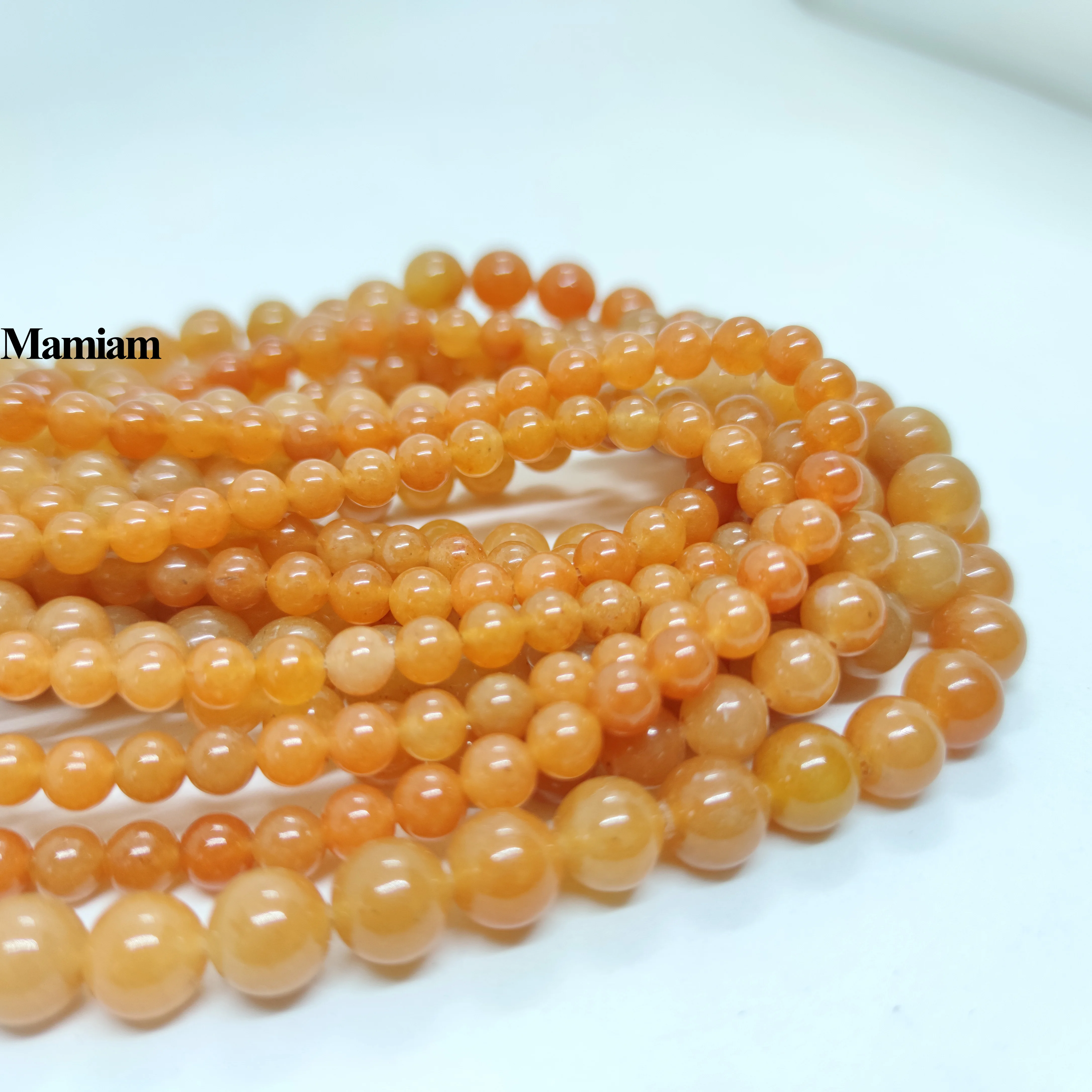 Mamiam Natural Red Aventurine Charm Beads 6-10mm Smooth Round Stone Diy Bracelet Necklace  Jewelry Making Gemstone Gift Design