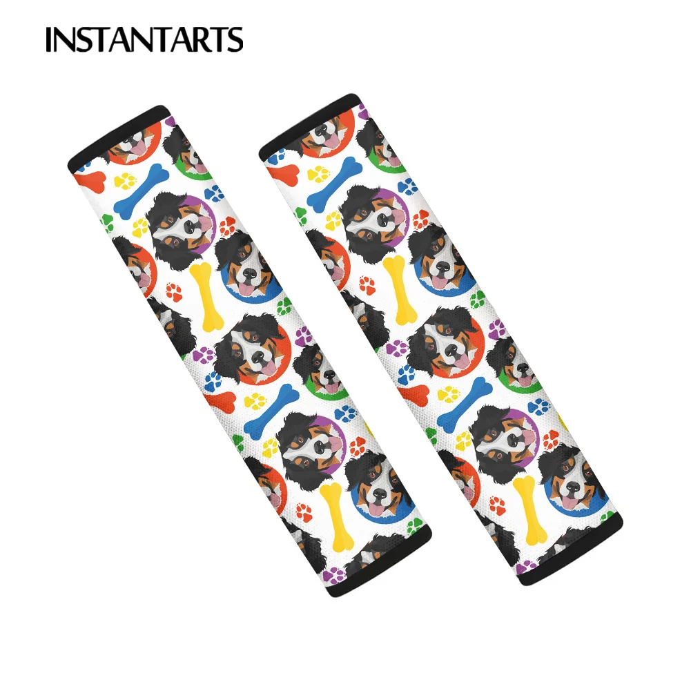 INSTANTARTS Bernese Mountain Dog Pattern Comfortable Seatbelt Shoulder Pad for Car Set of 2 Car Accessories Auto Seat Belt Cover