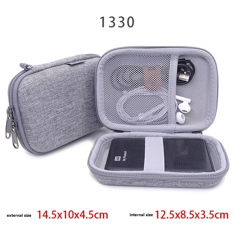 Sac de rangement à coque rigide, sac de collecte, étui pour écouteurs, chargeur d'ordinateur portable, plat dur, flash USB, câble USB, appareil électronique