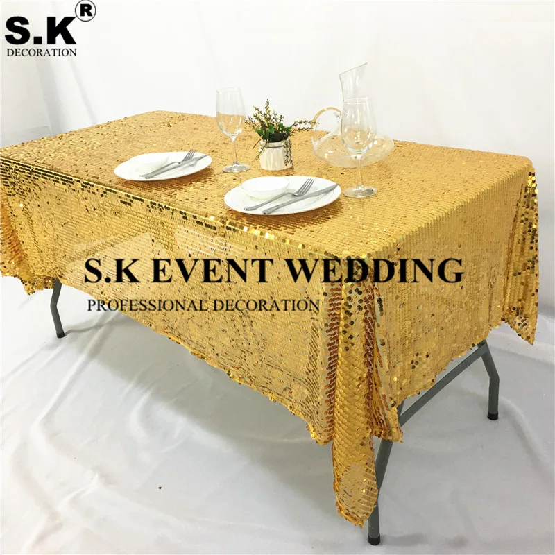 

9mm Big Sequin Table Cloth Rectangle Tablecloth For Wedding Banquet Event Decoration