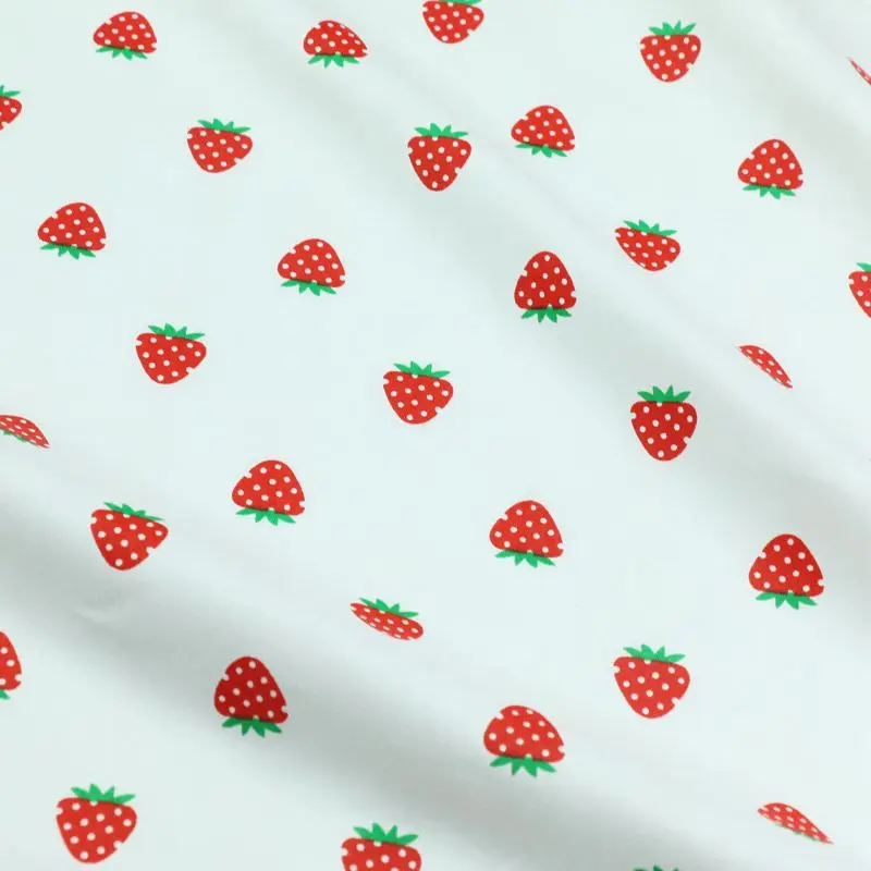 Tessuto stampato fragola frutta cartone animato rosso 160x50cm, sacco a pelo trapunta biancheria da letto bambino panno imbottito in cotone Twill di