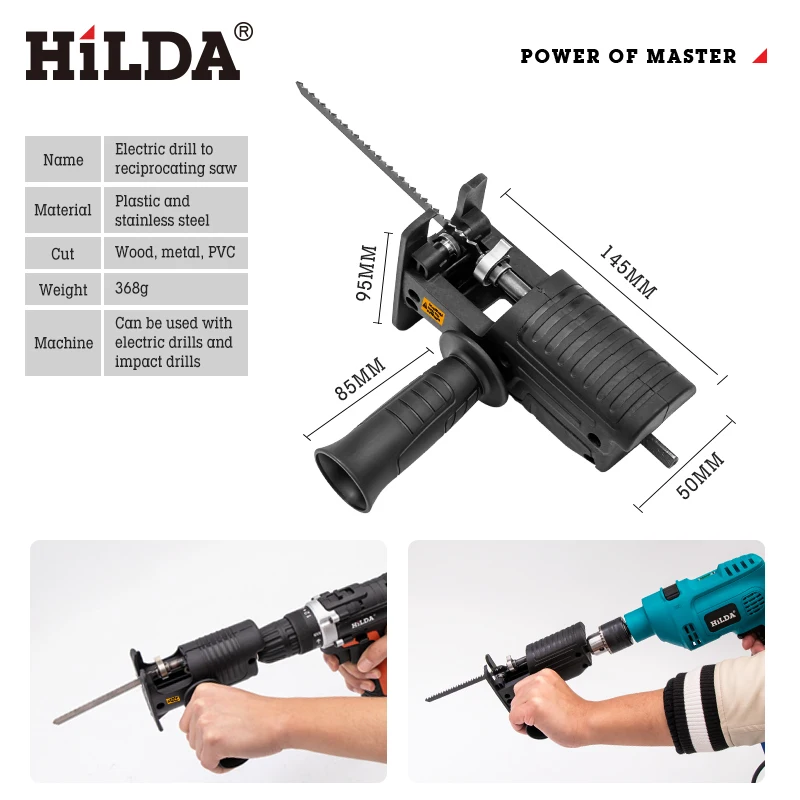 HILDA Reciprocating Saw-Adapter Hand-Tool Woodworking-Tool Cutting Cordless With Blades For Power Tool Electric-Drill